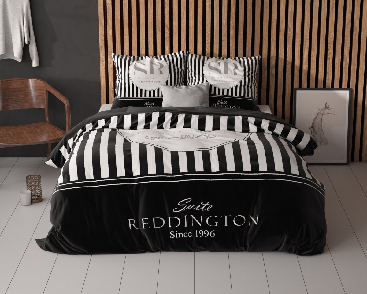 100% Microfibre Duvet Cover Set Reddington | Black | Single - 140cm (W) x 220cm (L) - The Bedding & Blankets Store