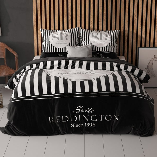 100% Microfibre Duvet Cover Set Reddington | Black | Single - 140cm (W) x 220cm (L) - The Bedding & Blankets Store