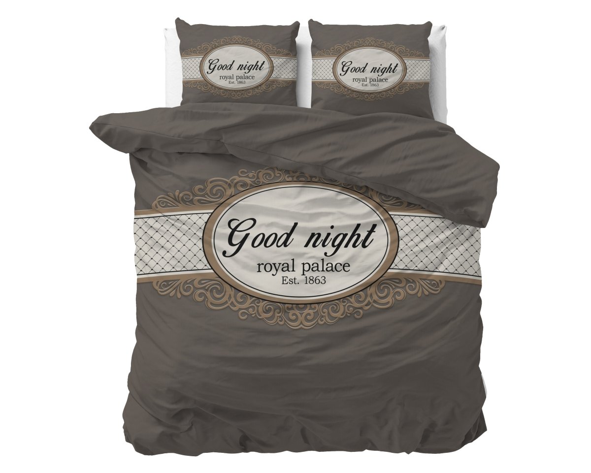 100% Microfibre Duvet Cover Set Royal Palace | Taupe | Single - 140cm (W) x 220cm (L) - The Bedding & Blankets Store