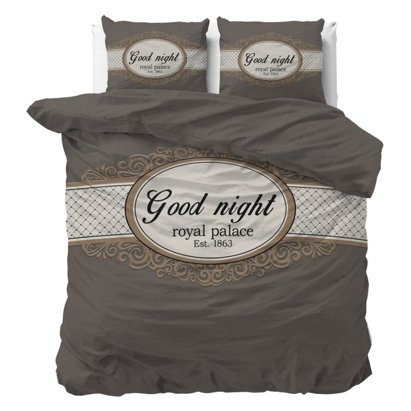 100% Microfibre Duvet Cover Set Royal Palace | Taupe | Single - 140cm (W) x 220cm (L) - The Bedding & Blankets Store