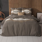 100% Microfibre Duvet Cover Set Royal Palace | Taupe | Single - 140cm (W) x 220cm (L) - The Bedding & Blankets Store