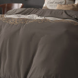100% Microfibre Duvet Cover Set Royal Palace | Taupe | Single - 140cm (W) x 220cm (L) - The Bedding & Blankets Store