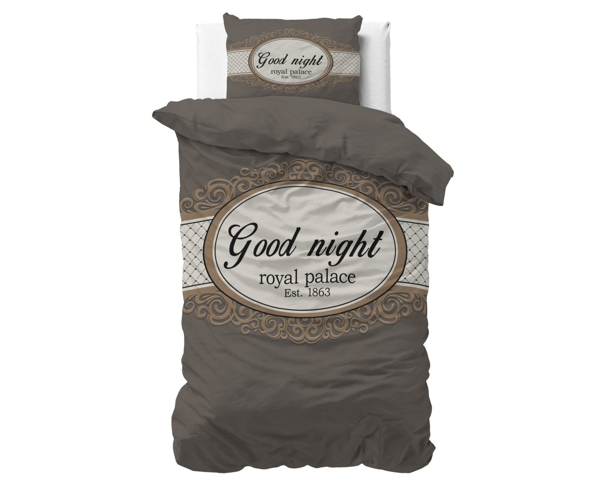 100% Microfibre Duvet Cover Set Royal Palace | Taupe | Single - 140cm (W) x 220cm (L) - The Bedding & Blankets Store