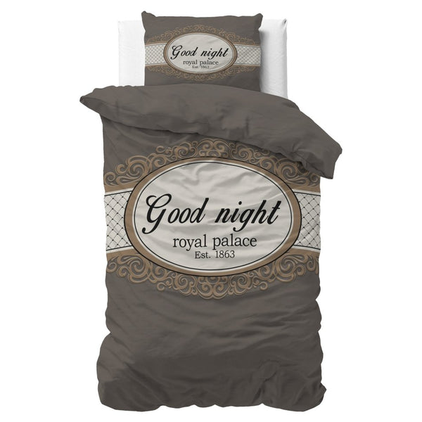 100% Microfibre Duvet Cover Set Royal Palace | Taupe | Single - 140cm (W) x 220cm (L) - The Bedding & Blankets Store