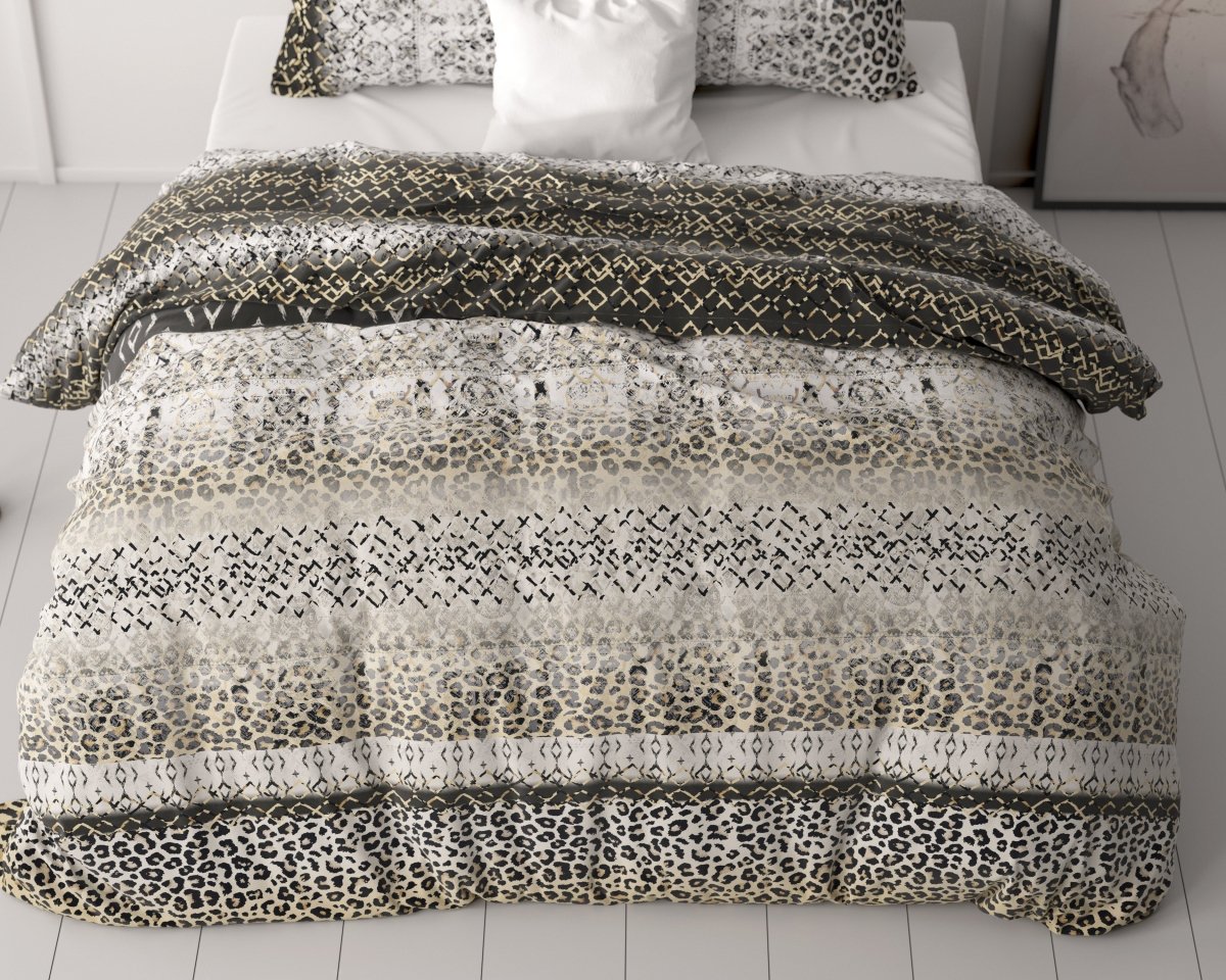 100% Microfibre Duvet Cover Set September | Grey | Single - 140cm (W) x 220cm (L) - The Bedding & Blankets Store