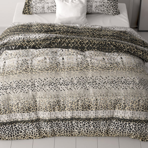 100% Microfibre Duvet Cover Set September | Grey | Single - 140cm (W) x 220cm (L) - The Bedding & Blankets Store