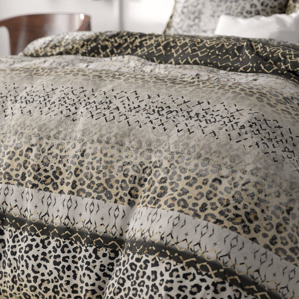 100% Microfibre Duvet Cover Set September | Grey | Single - 140cm (W) x 220cm (L) - The Bedding & Blankets Store