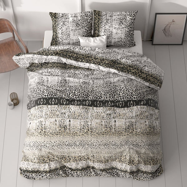 100% Microfibre Duvet Cover Set September | Grey | Single - 140cm (W) x 220cm (L) - The Bedding & Blankets Store