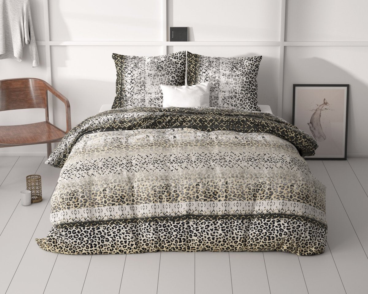 100% Microfibre Duvet Cover Set September | Grey | Single - 140cm (W) x 220cm (L) - The Bedding & Blankets Store