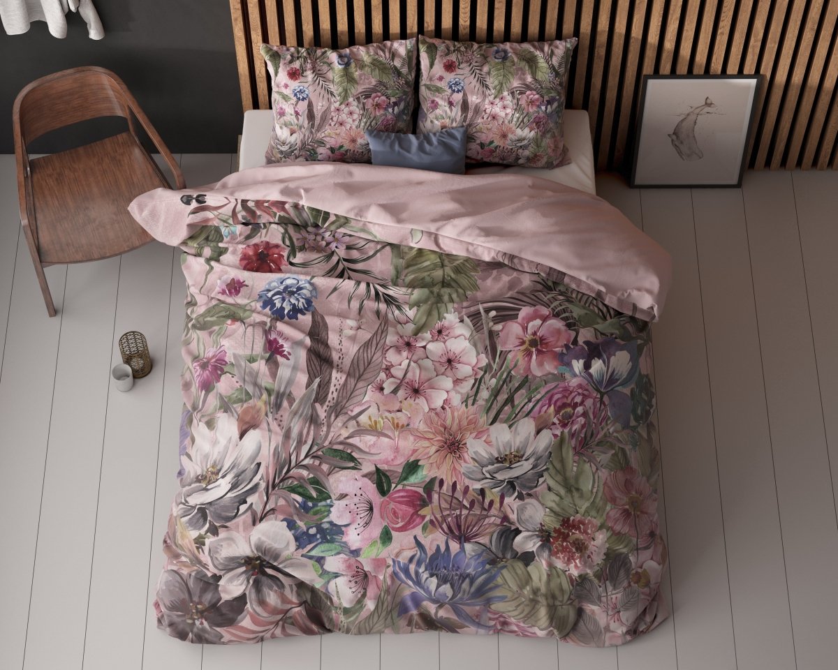 100% Microfibre Duvet Cover Set Tess | Pink | Single - 140cm (W) x 220cm (L) - The Bedding & Blankets Store