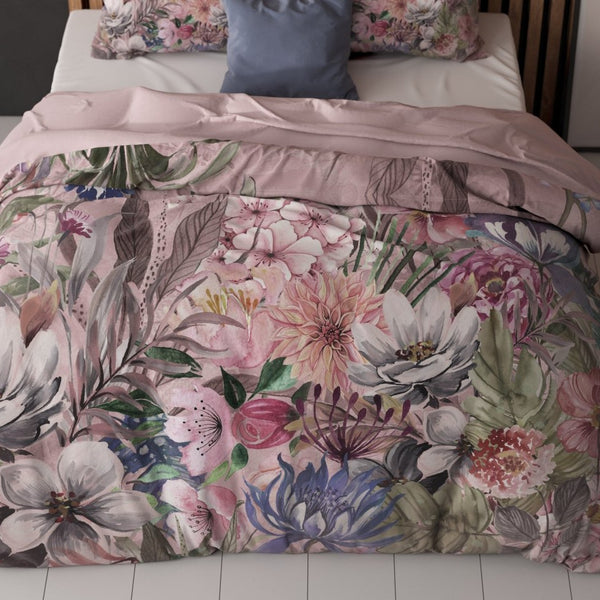 100% Microfibre Duvet Cover Set Tess | Pink | Single - 140cm (W) x 220cm (L) - The Bedding & Blankets Store