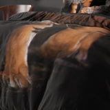 100% Microfibre Duvet Cover Set Tiger Icon | Black | Double - 200cm (W) x 220cm (L) - The Bedding & Blankets Store