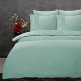 100% Microfibre Duvet Cover Set Valencia | Mint Green | Single - 140cm (W) x 220cm (L) - The Bedding & Blankets Store