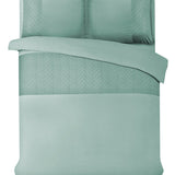 100% Microfibre Duvet Cover Set Valencia | Mint Green | Single - 140cm (W) x 220cm (L) - The Bedding & Blankets Store