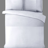 100% Microfibre Duvet Cover Set Valencia | White | Single - 140cm (W) x 220cm (L) - The Bedding & Blankets Store