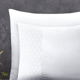 100% Microfibre Duvet Cover Set Valencia | White | Single - 140cm (W) x 220cm (L) - The Bedding & Blankets Store