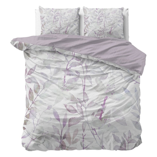 100% Microfibre Duvet Cover Set Water Leaves | White | Single - 140cm (W) x 220cm (L) - The Bedding & Blankets Store