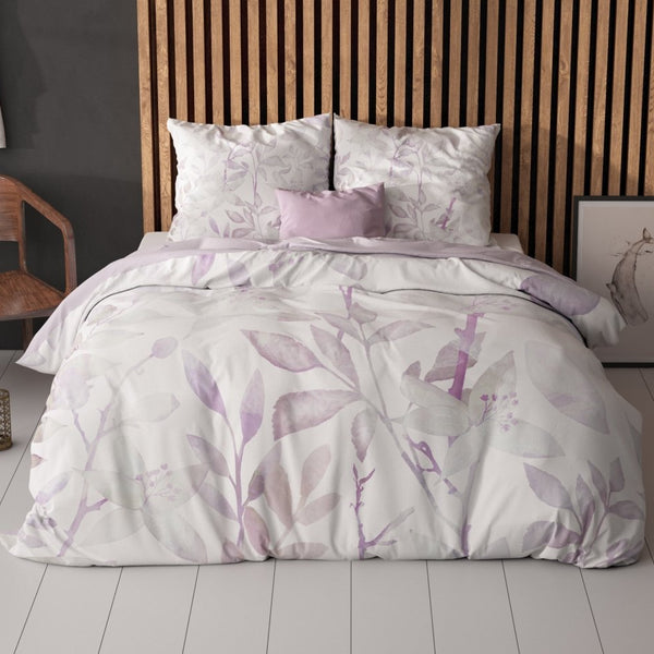 100% Microfibre Duvet Cover Set Water Leaves | White | Single - 140cm (W) x 220cm (L) - The Bedding & Blankets Store