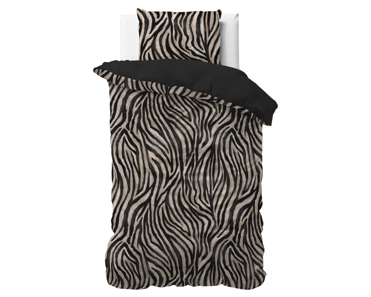 100% Microfibre Duvet Cover Set Zebra Icon | Black | Single - 140cm (W) x 220cm (L) - The Bedding & Blankets Store