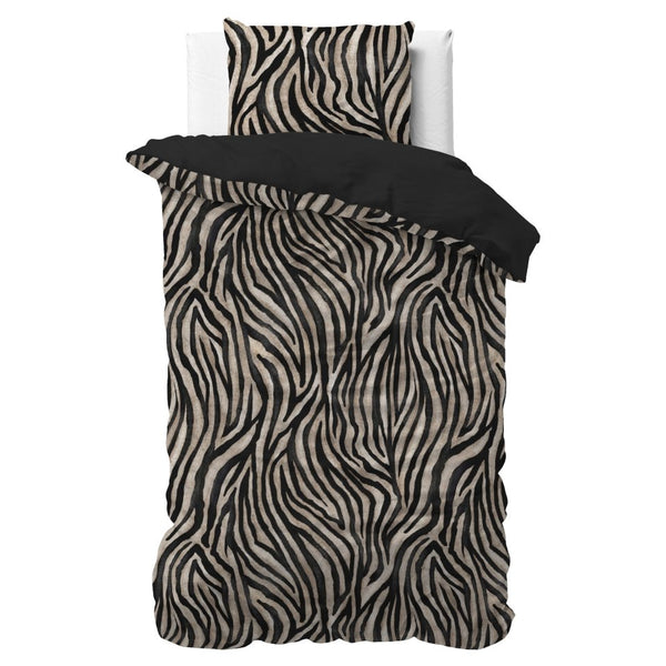 100% Microfibre Duvet Cover Set Zebra Icon | Black | Single - 140cm (W) x 220cm (L) - The Bedding & Blankets Store