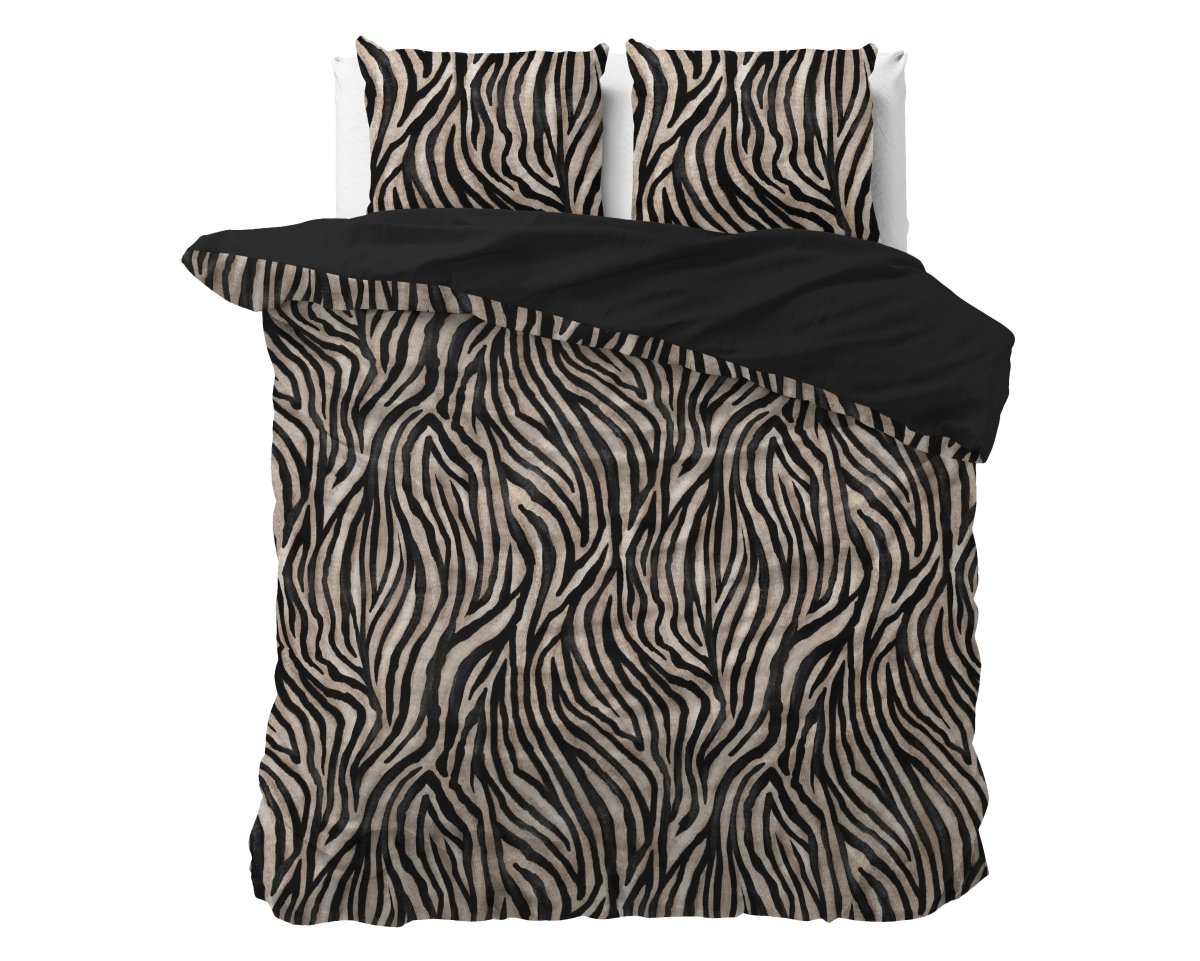 100% Microfibre Duvet Cover Set Zebra Icon | Black | Single - 140cm (W) x 220cm (L) - The Bedding & Blankets Store