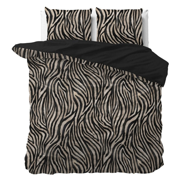 100% Microfibre Duvet Cover Set Zebra Icon | Black | Single - 140cm (W) x 220cm (L) - The Bedding & Blankets Store
