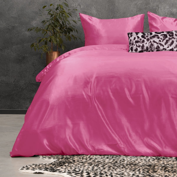 100% Micropercale Sateen Duvet Cover Set Beauty Skin Care | Pink | Double - 200cm (W) x 220cm (L) - The Bedding & Blankets Store