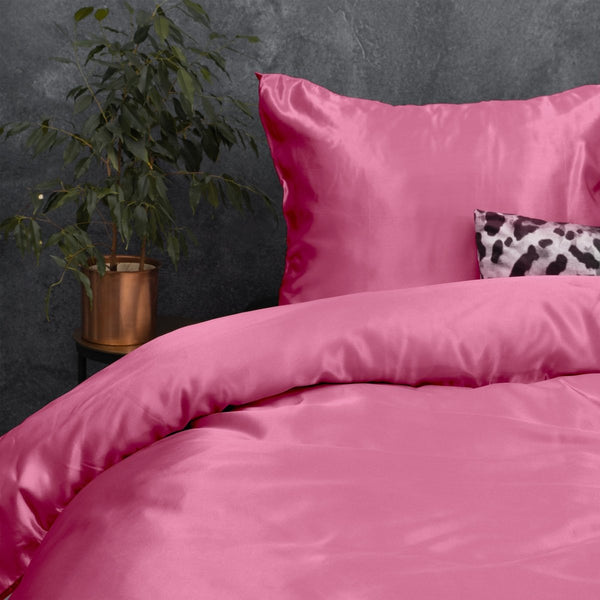 100% Micropercale Sateen Duvet Cover Set Beauty Skin Care | Pink | Double - 200cm (W) x 220cm (L) - The Bedding & Blankets Store