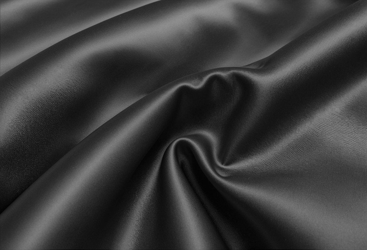 100% Micropercale Sateen Duvet Cover Set Glossy | Black | Single - 140cm (W) x 220cm (L) - The Bedding & Blankets Store