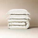 100% Micropercale Sateen Duvet Cover Set Glossy | Cream | Single - 140cm (W) x 220cm (L) - The Bedding & Blankets Store