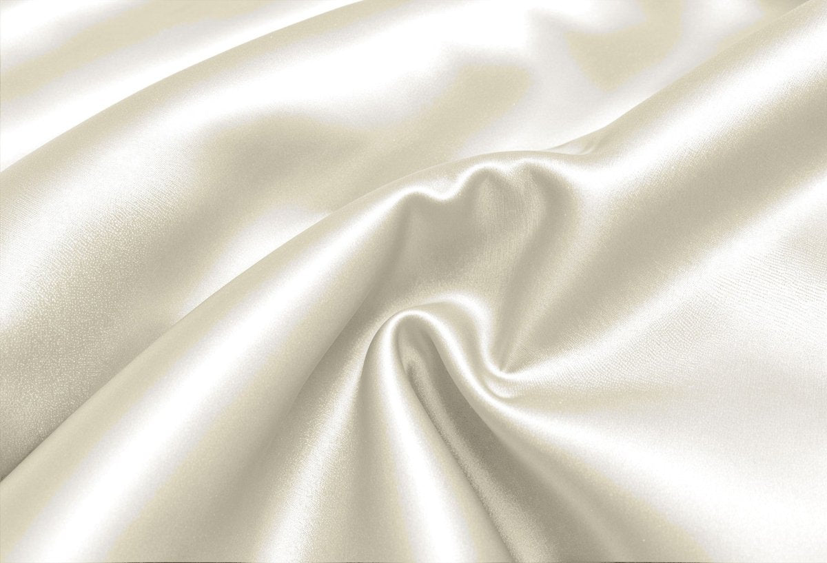 100% Micropercale Sateen Duvet Cover Set Glossy | Cream | Single - 140cm (W) x 220cm (L) - The Bedding & Blankets Store