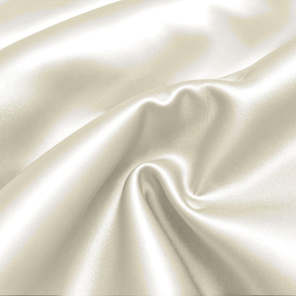 100% Micropercale Sateen Duvet Cover Set Glossy | Cream | Single - 140cm (W) x 220cm (L) - The Bedding & Blankets Store