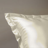 100% Micropercale Sateen Duvet Cover Set Glossy | Cream | Single - 140cm (W) x 220cm (L) - The Bedding & Blankets Store