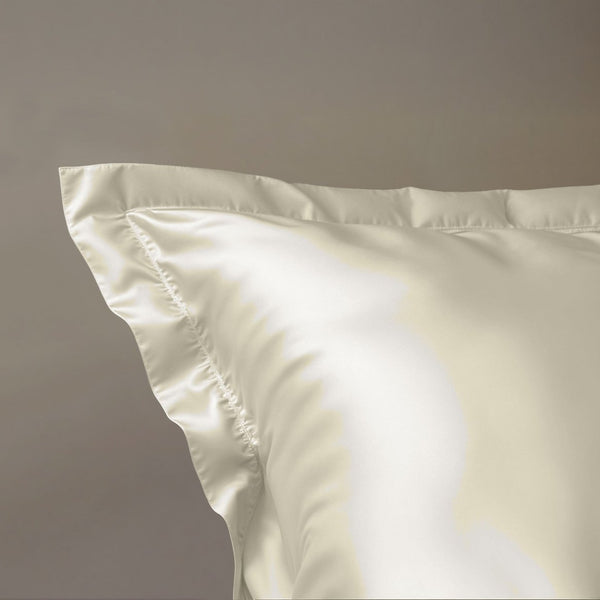 100% Micropercale Sateen Duvet Cover Set Glossy | Cream | Single - 140cm (W) x 220cm (L) - The Bedding & Blankets Store