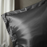 100% Micropercale Sateen Duvet Cover Set Glossy | Grey Anthracite | Single - 140cm (W) x 220cm (L) - The Bedding & Blankets Store