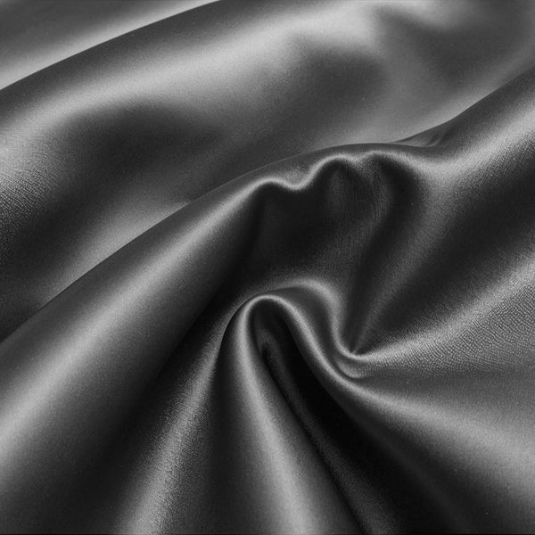 100% Micropercale Sateen Duvet Cover Set Glossy | Grey Anthracite | Single - 140cm (W) x 220cm (L) - The Bedding & Blankets Store
