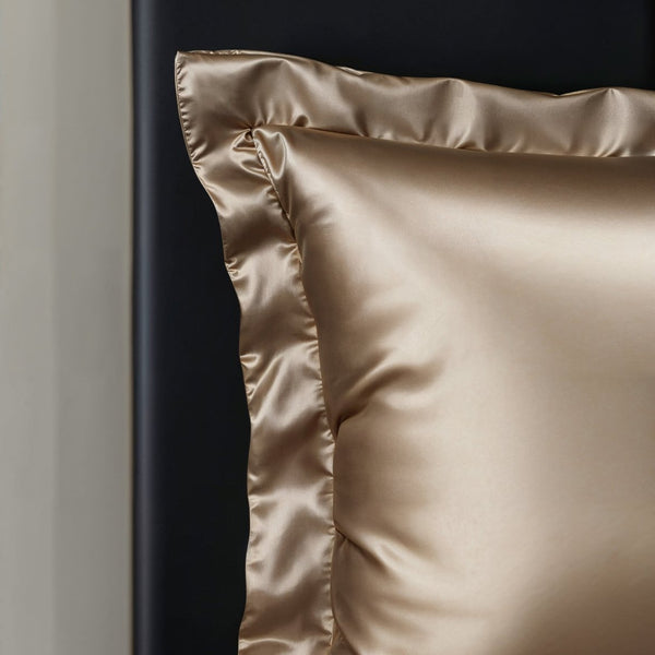 100% Micropercale Sateen Duvet Cover Set Glossy | Taupe | Single - 140cm (W) x 220cm (L) - The Bedding & Blankets Store