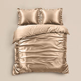 100% Micropercale Sateen Duvet Cover Set Glossy | Taupe | Single - 140cm (W) x 220cm (L) - The Bedding & Blankets Store
