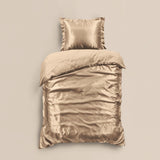 100% Micropercale Sateen Duvet Cover Set Glossy | Taupe | Single - 140cm (W) x 220cm (L) - The Bedding & Blankets Store