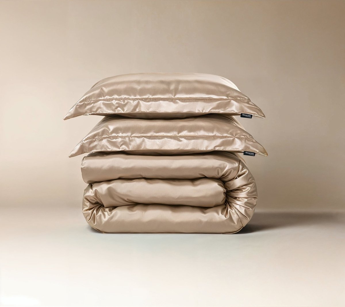 100% Micropercale Sateen Duvet Cover Set Glossy | Taupe | Single - 140cm (W) x 220cm (L) - The Bedding & Blankets Store