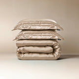 100% Micropercale Sateen Duvet Cover Set Glossy | Taupe | Single - 140cm (W) x 220cm (L) - The Bedding & Blankets Store