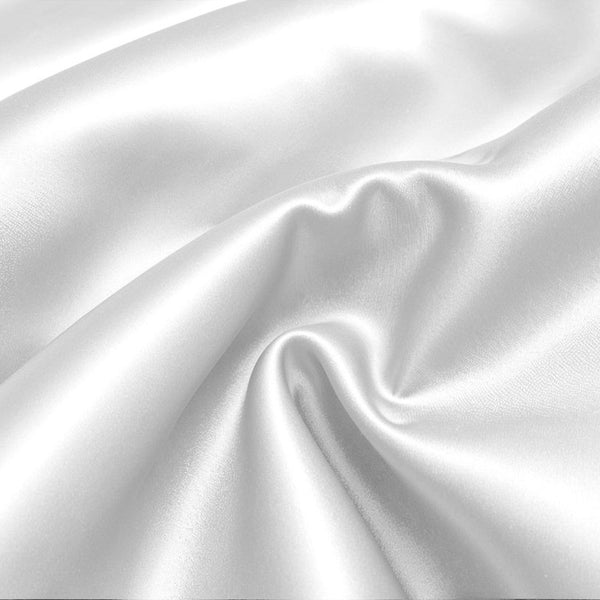 100% Micropercale Sateen Duvet Cover Set Glossy | White | Single - 140cm (W) x 220cm (L) - The Bedding & Blankets Store