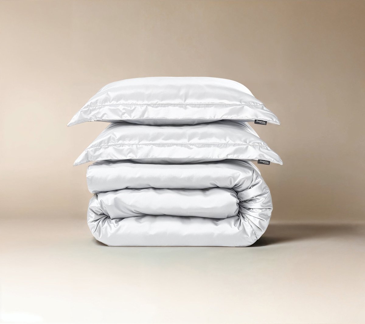 100% Micropercale Sateen Duvet Cover Set Glossy | White | Single - 140cm (W) x 220cm (L) - The Bedding & Blankets Store