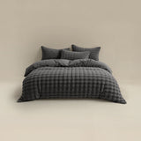 100% Polyester Flannel Pom Pom Duvet Cover Set Pom Pom | Grey Anthracite | Single - 140cm (W) x 220cm (L) - The Bedding & Blankets Store