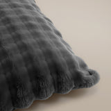 100% Polyester Flannel Pom Pom Duvet Cover Set Pom Pom | Grey Anthracite | Single - 140cm (W) x 220cm (L) - The Bedding & Blankets Store