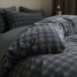 100% Polyester Flannel Pom Pom Duvet Cover Set Pom Pom | Grey Anthracite | Single - 140cm (W) x 220cm (L) - The Bedding & Blankets Store