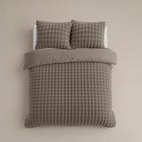 100% Polyester Flannel Pom Pom Duvet Cover Set Pom Pom | Taupe | Single - 140cm (W) x 220cm (L) - The Bedding & Blankets Store
