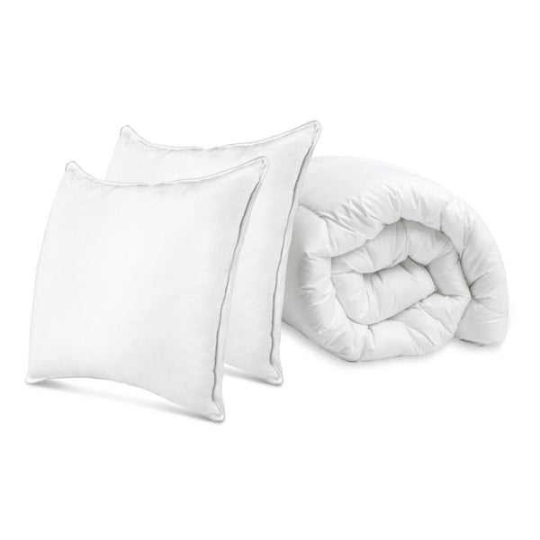 2 - in - 1 Duvet & Pillows Set | White | Single - 140cm (W) x 200cm (L) - The Bedding & Blankets Store
