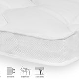3D Air Design Hotel Quality Memory Foam Mattress Topper | White | Single 80cm (W) x 200cm (L) - The Bedding & Blankets Store