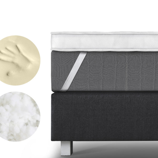 3D Air Design Hotel Quality Memory Foam Mattress Topper | White | Single 80cm (W) x 200cm (L) - The Bedding & Blankets Store